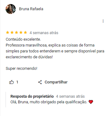 Depoimento de Bruna Rafaela sobre o curso de Doula da SOSObstetra. Ela elogia o conteúdo e a professora pela excelente explicação.